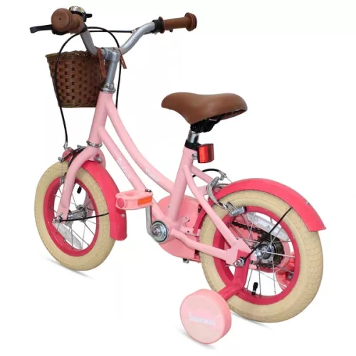12 colos Verve Summer gyermekkerékpár pótkerekekkel, rózsaszín