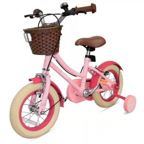 12 colos Verve Summer gyermekkerékpár pótkerekekkel, rózsaszín