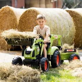 Claas Arion 410 pedálos traktor pótkocsival és XXL kotrógéppel, 2 m hosszú (2070Y), 3–5 év, Többszínű