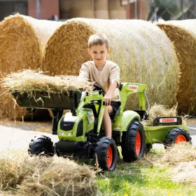 Claas Arion 410 pedálos traktor pótkocsival és XXL kotrógéppel, 2 m hosszú (2070Y), 3–5 év, Többszínű