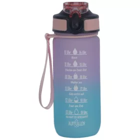   Kulacs időbeosztás-jelölésekkel, 500 ml, rózsaszín/türkiz