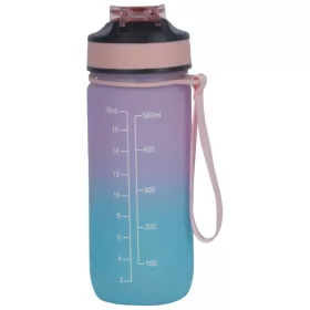  Kulacs időbeosztás-jelölésekkel, 500 ml, rózsaszín/türkiz