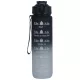 Kulacs időbeosztás-jelölésekkel, 1000 ml, fekete/szürke