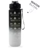 Kulacs időbeosztás-jelölésekkel, 1000 ml, fekete/szürke