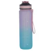 Kulacs időbeosztás-jelölésekkel, 1000 ml, rózsaszín/türkiz