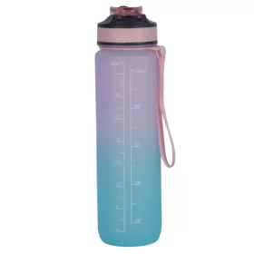   Kulacs időbeosztás-jelölésekkel, 1000 ml, rózsaszín/türkiz