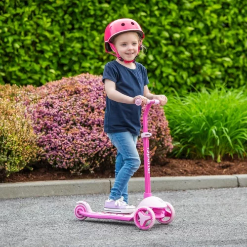 iSporter Mini Roller LED Kerekekkel, Rózsaszín, 3–5 év, Többszínű