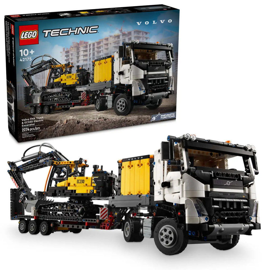 LEGO 42175 Technic Volvo FMX teherautó és EC230 elektromos markoló – fő nézet