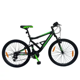   26 colos Verve Stealth Full Suspension Mountainbike, fekete/zöld