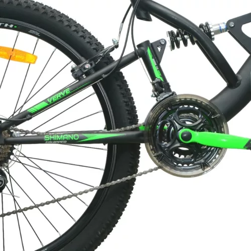 26 colos Verve Stealth Full Suspension Mountainbike, fekete/zöld