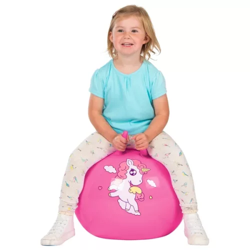 Ugráló labda unikornis rózsaszín 45 cm, Többszínű