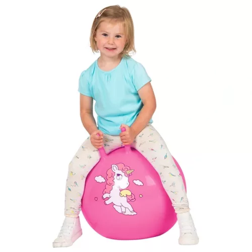 Ugráló labda unikornis rózsaszín 45 cm, Többszínű