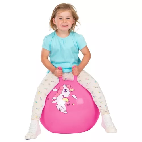 Ugráló labda unikornis rózsaszín 45 cm, Többszínű