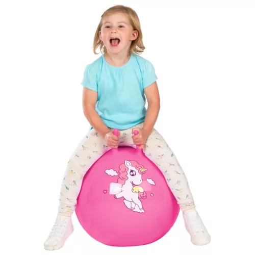 Ugráló labda unikornis rózsaszín 45 cm, Többszínű