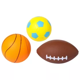 Habszivacs sportlabdák, 3 db-os készlet, 12,5 cm, vegyes, Többszínű