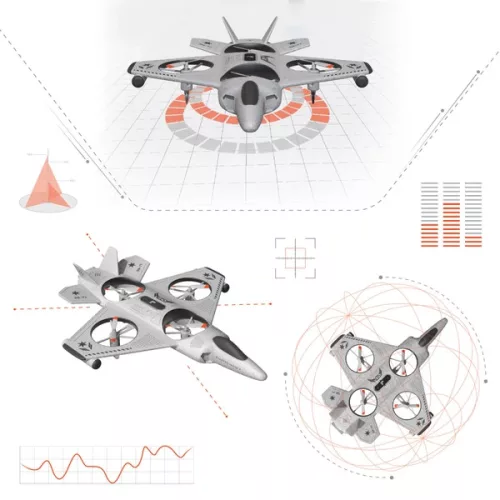 Élesebb képű távirányítású kaszkadőr drón Thunderbolt Jet X-2, Többszínű