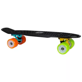 Mini gördeszka LED kerekekkel, 55 cm, fekete, 3–5 év, Többszínű