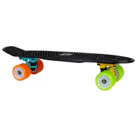 Mini gördeszka LED kerekekkel, 55 cm, fekete, 3–5 év, Többszínű