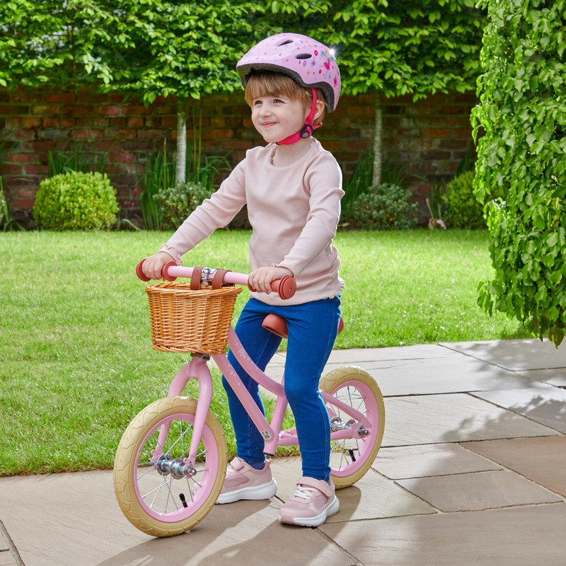 Smyths Toys 12 colos futóbicikli fűzfa kosárkával, pink, alternatív kép 2