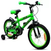 16 colos Verve Max gyermekkerékpár pótkerekekkel, zöld