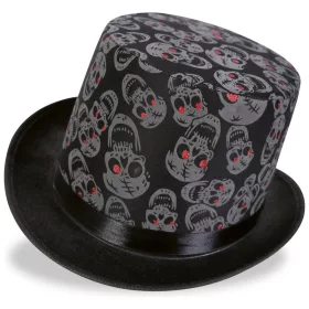Koponyás cilinder, halloweeni kalap, 58-as méret