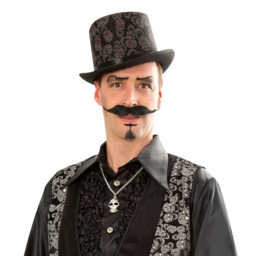 Koponyás cilinder, halloweeni kalap, 58-as méret