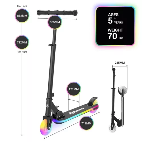 Rahmory Moonlight összecsukható roller LED világítással, 3–5 év, Többszínű