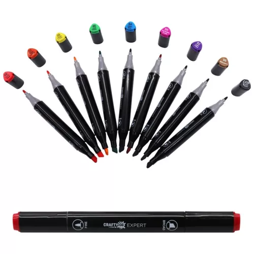 Crafty Co. Dual Tip alkoholos alapú profi filctoll készlet, 152 db
