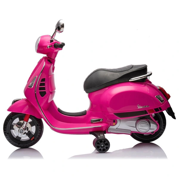 Gyerek Vespa 7,2 V-os lítium akkumulátorral és pótkerekekkel, rózsaszín – alternatív kép 2