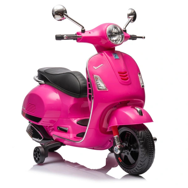 Gyerek Vespa 7,2 V-os lítium akkumulátorral és pótkerekekkel, rózsaszín – alternatív kép 3