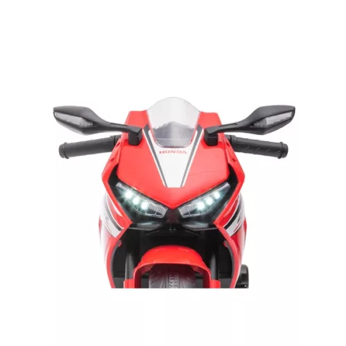 Honda CBR gyermekmotor 7,2 V-os lítium akkumulátorral és segédkerekekkel, piros