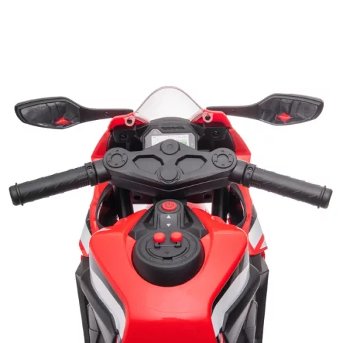 Honda CBR gyermekmotor 7,2 V-os lítium akkumulátorral és segédkerekekkel, piros