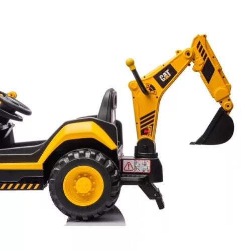 CAT elektromos autó gyerekeknek 10,8 V-os lítium akkumulátorral, kerekes rakodóval és kotrógéppel, sárga