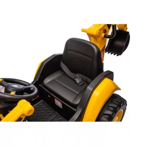 CAT elektromos autó gyerekeknek 10,8 V-os lítium akkumulátorral, kerekes rakodóval és kotrógéppel, sárga