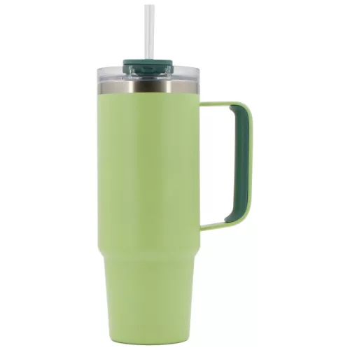 Rozsdamentes acél kulacspohár szívószállal, 900 ml, vegyes színben