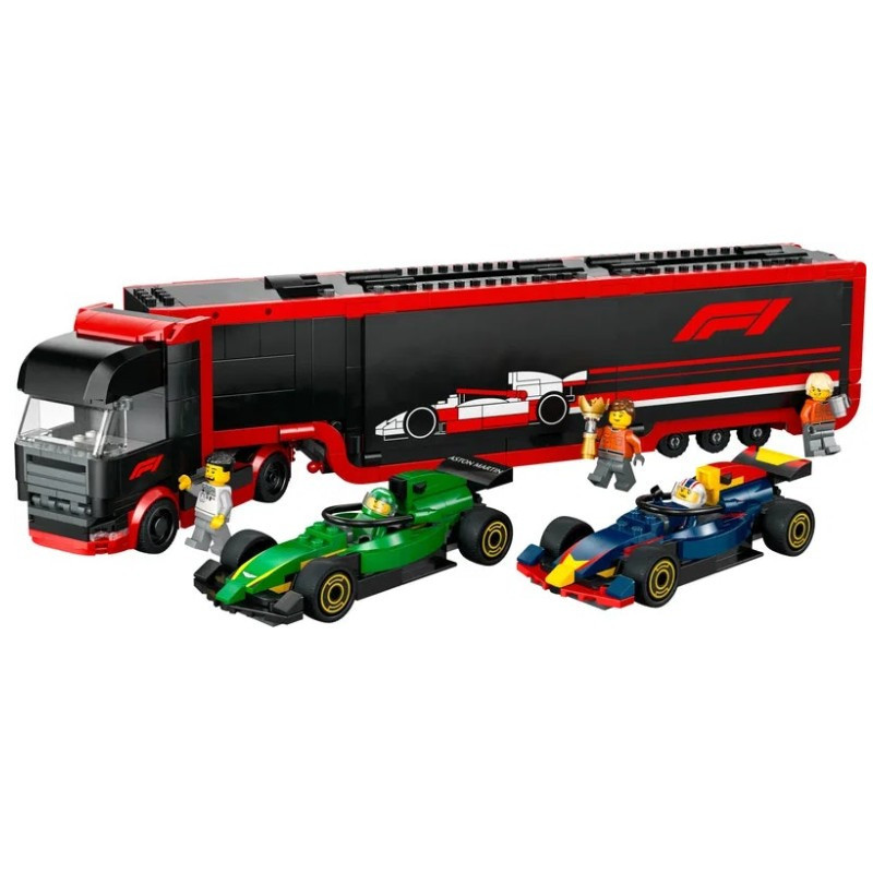 LEGO 60445 City F1 transzporter RB20 és AMR24 F1 versenyautókkal – alternatív kép 1