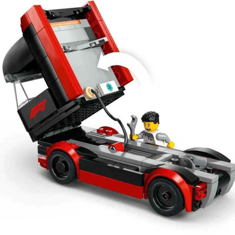 LEGO 60445 City F1 transzporter RB20 és AMR24 F1 versenyautókkal – alternatív kép 2
