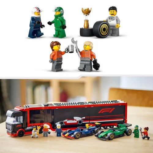 LEGO 60445 City F1 transzporter RB20 és AMR24 F1 versenyautókkal