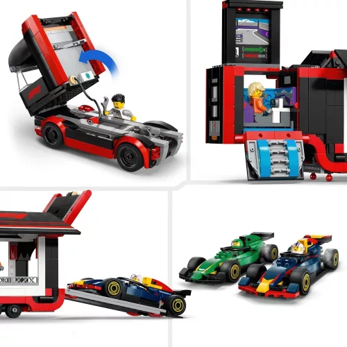 LEGO 60445 City F1 transzporter RB20 és AMR24 F1 versenyautókkal