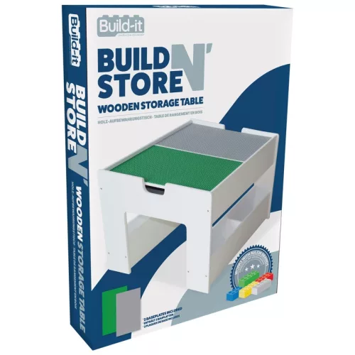 Build 'n' Store fa építőasztal tárolóval építőkockákhoz, 56 x 55 cm