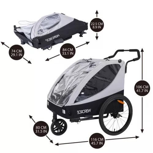 509 Crew kerékpár utánfutó II ezüstszürke