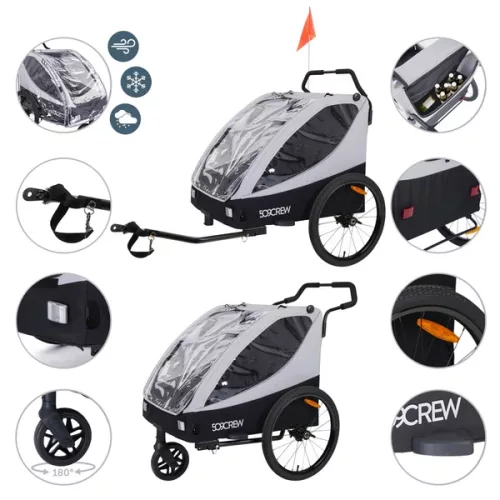 509 Crew kerékpár utánfutó II ezüstszürke