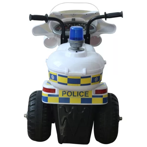 Rendőrségi gyermekmotor 7,4 V-os lítium akkumulátorral, fénnyel és hanggal, kék/sárga