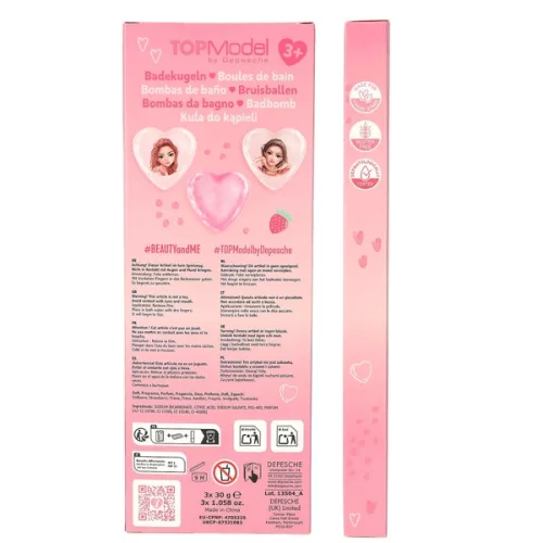 Top Model fürdőbombák BEAUTY és ME felirattal, Többszínű
