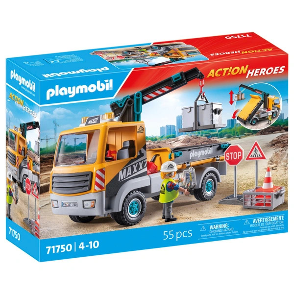 PLAYMOBIL Action Heroes 71750 Építőipari teherautó daruval – alternatív kép 1