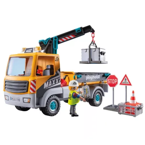 PLAYMOBIL Action Heroes 71750 Építőipari teherautó daruval, 3–5 év