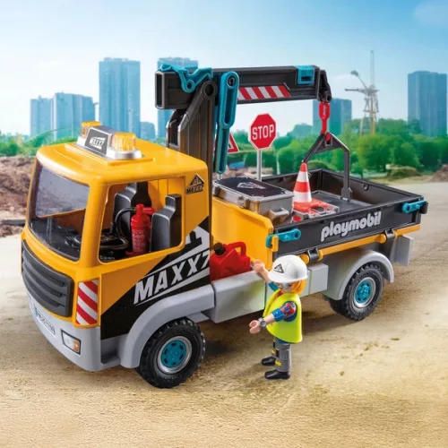 PLAYMOBIL Action Heroes 71750 Építőipari teherautó daruval, 3–5 év