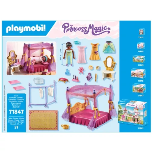 PLAYMOBIL Princess Magic 71847 Hercegnői hálószoba öltözővel, 3–5 év