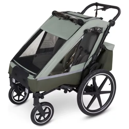 ABC Design 3 az 1-ben Tour kerékpár utánfutó, olívazöld