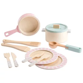   Kitchen Corner Deluxe fa edénykészlet játékkonyhához, 12 darabos